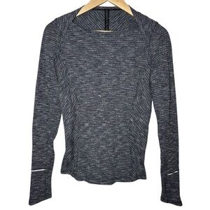 Lululemon Long Sleeve Top Women 6 Gray Pullover Shirt Thumbholes Running Workout
